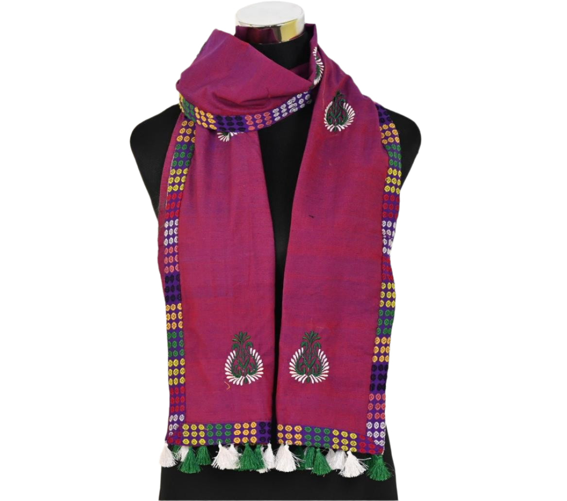 COTTON STOLE WITH TRADITIONAL MOTIF OF ASSAM